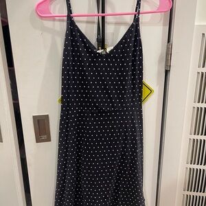H&M Dark Blue Dress with White Dots